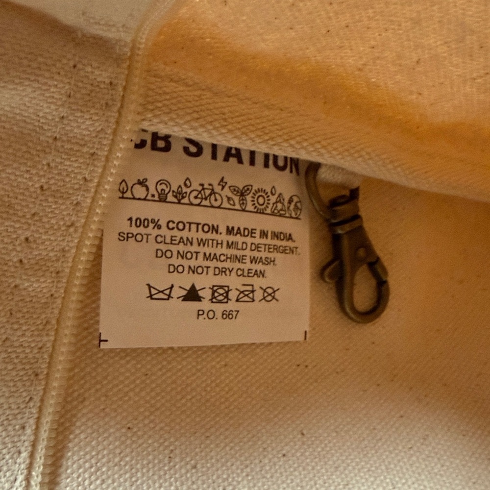 CB station canvas zip tote 17X11.5 100%cotton - Picture 2 of 6